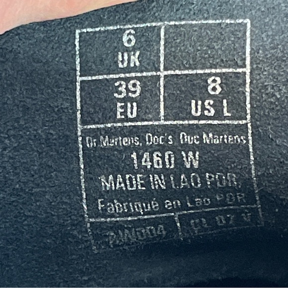 Dr Martens Womens 1460 Black Patented Leather Boots Size 8 Doc Marten - Picture 13 of 13